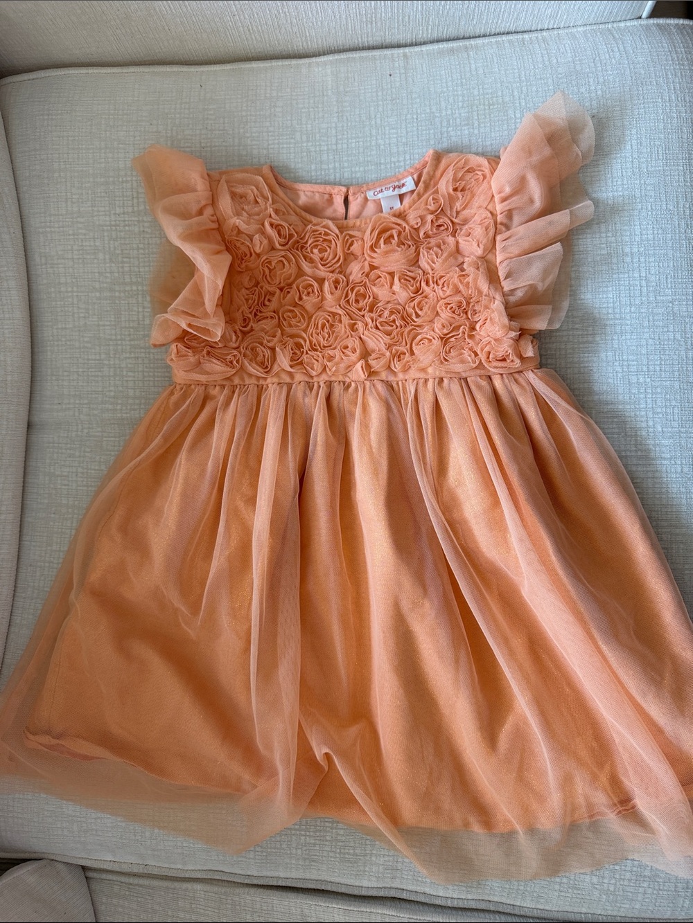 Carter's Peach Rosette Tulle Party Dress